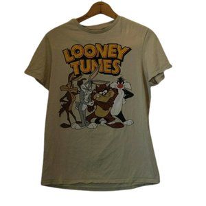 Looney Tunes Size M Front Back Mirror Graphic Short Sleeve Novelty TShirt